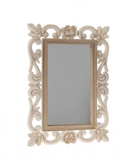 Oglinda cu rama de lemn